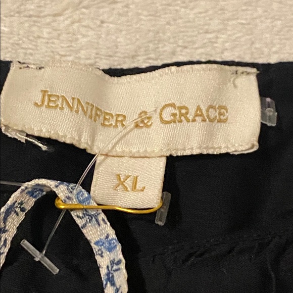 NWT $148 Jennifer & Grace Eyelet Puff Pullover Top. Cotton Sz. XL Elastic Waist - Picture 3 of 13